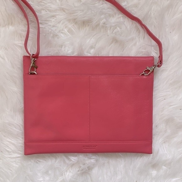 Rowallan Pink Hand Made Fine Leather Envelope Clutch Crossbody Bag Purse - Picture 7 of 14